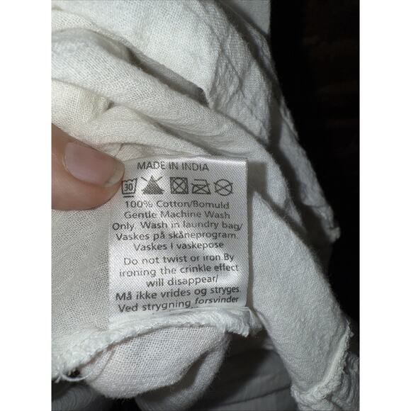 FREE/QUENT Dress Cream Dress 100% Cotton Scandi Boho Girl Sz S Peasant Ruffle - Picture 8 of 8